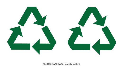 recycling symbol CFB, vector. Reycycle code black. Collection of four recycling icons in outline, black, green, and blue styles. Perfect for eco, sustainability, and environmental projects. Recycle. 