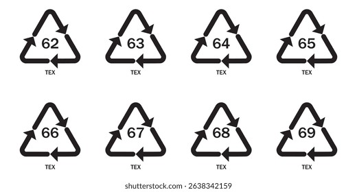 recycling symbol CFB, vector. Reycycle code black. Collection of four recycling icons in outline, black, green, and blue styles. Perfect for eco, sustainability, and environmental projects. Recycle.