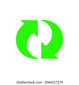 recycling symbol, circular arrow shaped, green