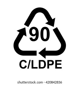 Recycling symbol C/LDPE 90  . Vector illustration 