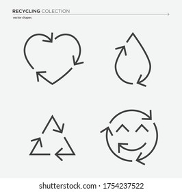 RECYCLING symbol collection, vector design
