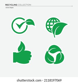 colección de símbolos RECYCLING, diseño vectorial