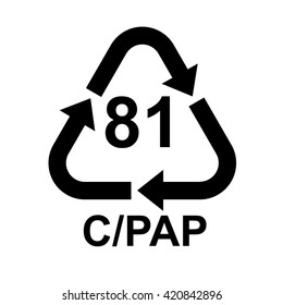 Símbolo de reciclaje C/PAP 81 . Ilustración del vector 