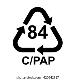 Recycling symbol C/PAP 84 . Vector illustration 