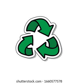 recycling symbol doodle icon, vector illustration