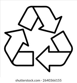 Recycling symbol drawn in continuous line art style perfect for environmental awareness campaigns sustainability themed visuals and green eco friendly designs