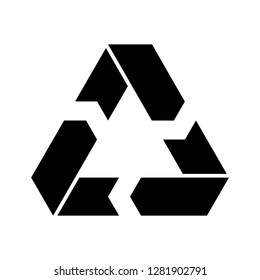 Recycling symbol. Environmental or ecological symbol. Simple flat vector icon. Black sign.