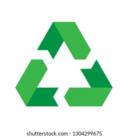 Recycling symbol. Environmental or ecological symbol. Simple flat vector icon. Green sign.