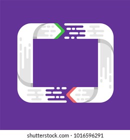 recycling symbol in flat design style. exchange symbol in flat design style.