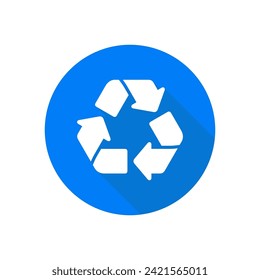 Icono de vector de estilo plano del símbolo de reciclaje. signo de reciclaje.