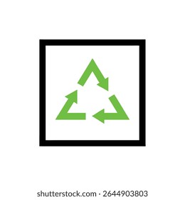 "Recycling Symbol with Green Arrows Icon"