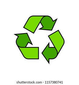 Recycling symbol icon. Clipart image isolated on white background