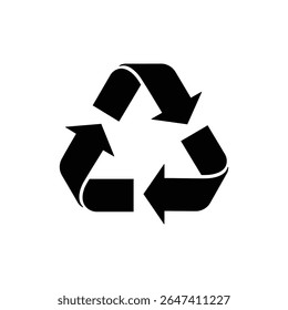 Recycling Symbol Icon Formed from Green Leaves