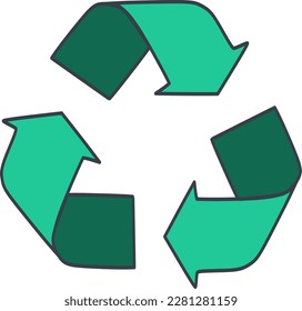 Recycling symbol icon, image isolated.
