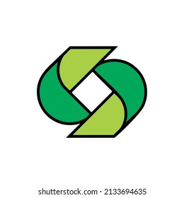 recycling symbol icon logo vector, suitable for describe green energy or go green