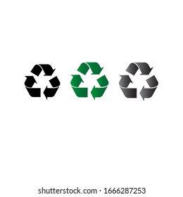 recycling symbol. icon set of circular arrows against a white background
