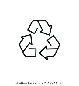 Recycling symbol icon. Simple recycling symbol icon for social media, app, and web design. Vector illustration