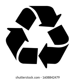 Recycling symbol icon vector black - Shutterstock ID 1608842479