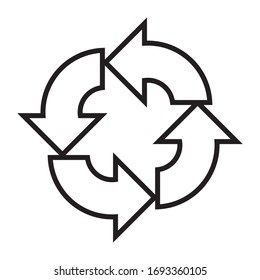 recycling symbol icon with white background