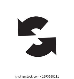 recycling symbol icon with white background