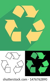 Recycling symbol. Isolated. Flat style.