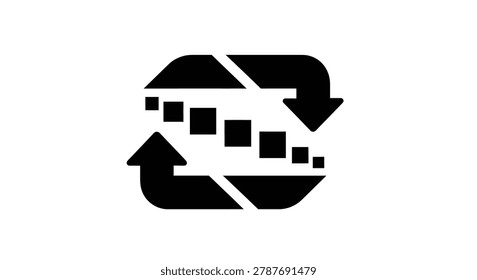 Recycling symbol made of black arrows