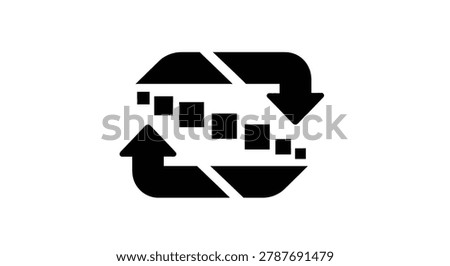Recycling symbol made of black arrows