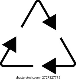 Recycling symbol made of three arrows in a triangle shape