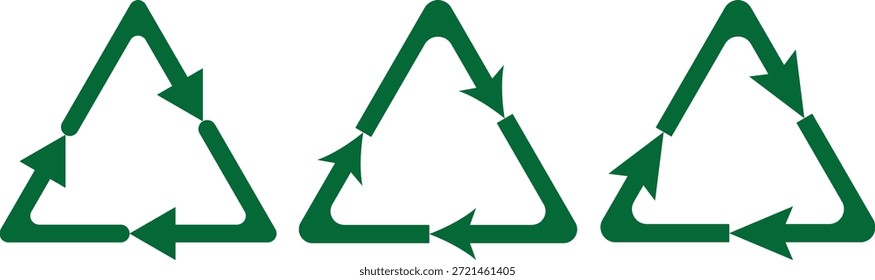 Recycling symbol made of three connected arrows forming a triangle