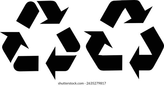 Recycling Symbol Mobius Loop Black Vector Icons for Eco-Friendly Design

