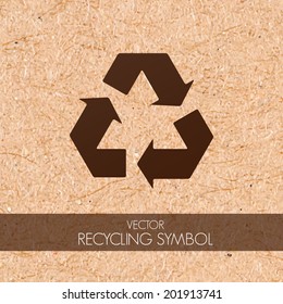recycling symbol on cardboard, Vector graphic