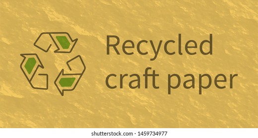 Recycling symbol on craft-paper texture vector illustration