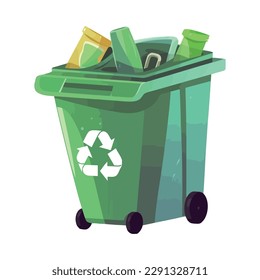 Recycling-Symbol auf Plastikschachtel, Müll in Symbol einzeln