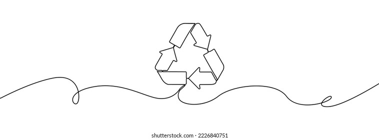 Recycling symbol one line. Recycle line icon.Recycle continuous line.Sign for packaging , recycling.ecology, eco friendly, environmental management symbols.Most used recycle signs vector