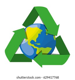 recycling symbol for the planet conservation