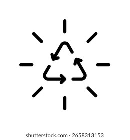 Recycling Symbol with Radiating Lines Emphasizing Environmental Responsibility