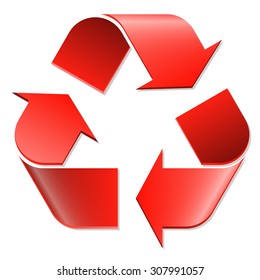 Recycling symbol red