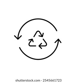 Símbolo de reciclaje en flechas de actualización. Icono de Vector perfecto de píxeles