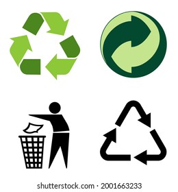 Recycling symbol Simple icon on product packaging and box