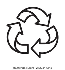 recycling symbol with three arrows in a circular motion