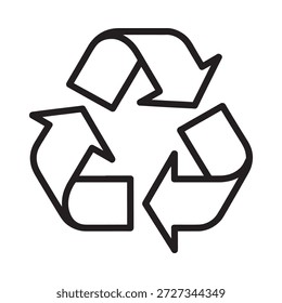 recycling symbol with three arrows in a circular motion