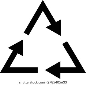 Recycling symbol three arrows triangle eco sign with recycling triangle environment sustainabilit