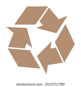 Recycling symbol with three chasing arrows forming a triangle, indicating recyclability. Ideal for packaging and sustainability labeling