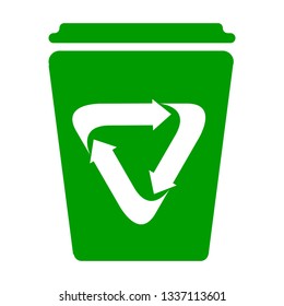 Recycling symbol in a trash can. Vector illustratio deisgn