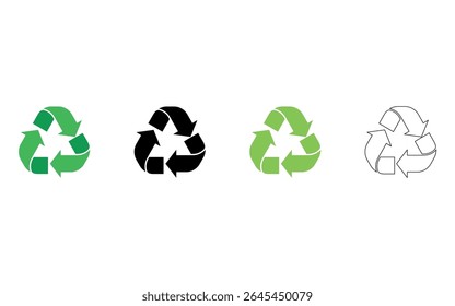 Recycling Symbol Variations Design Vector Icon design Illustration on white background