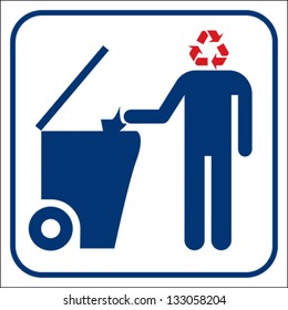 Recycling symbol, vector