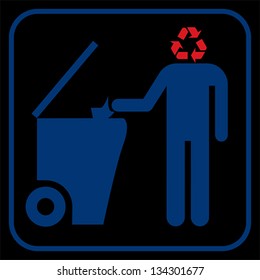 Recycling symbol, vector