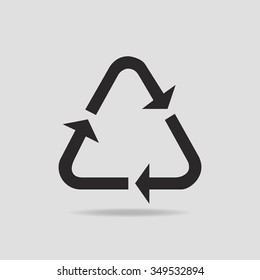  Recycling symbol vector icon isolated on light colored background. Sign waste processing. Polyethylene sign icon, recycling symbols for plastic