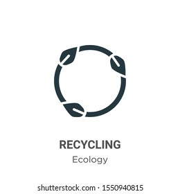 Recycling symbol vector icon on white background. Flat vector recycling symbol icon symbol sign from modern ecology collection for mobile concept and web apps design.