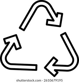 Recycling Symbol Vector Line Icon Design